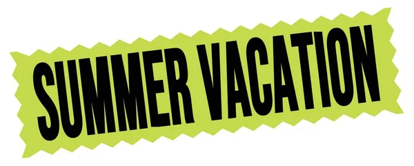 Summer Vacation Text Written Green Black Zig Zag Stamp Sign — 스톡 사진