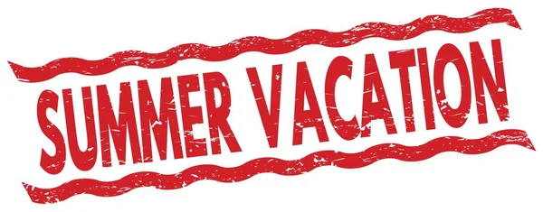 Summer Vacation Text Written Red Lines Stamp Sign — 스톡 사진