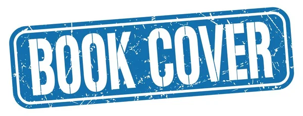 Book Cover Text Written Blue Grungy Stamp Sign — Stock Photo, Image