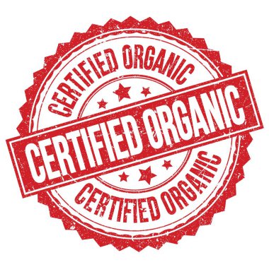 CERTIFIED ORGANIC text written on red round stamp sign