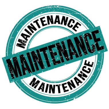 MAINTENANCE text written on blue-black round grungy stamp sign