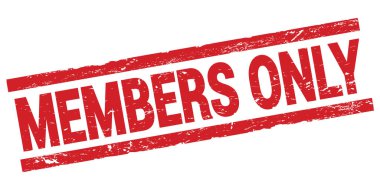 MEMBERS ONLY text written on red rectangle stamp sign.