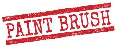 PAINT BRUSH text written on red grungy lines stamp sign.