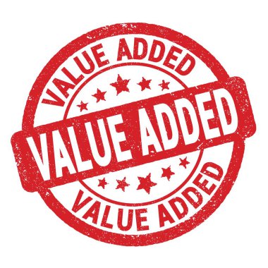 VALUE ADDED text written on red grungy stamp sign.