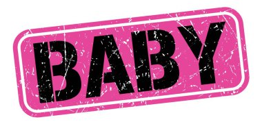 Pembe-siyah grungy işareti üzerine yazılmış bebek mesajı.