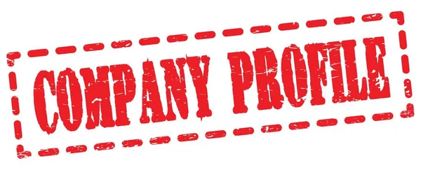 Company Profile Text Written Red Dash Stamp Sign — Zdjęcie stockowe