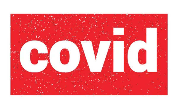 Covid Text Written Red Grungy Stamp Sign — Stockfoto