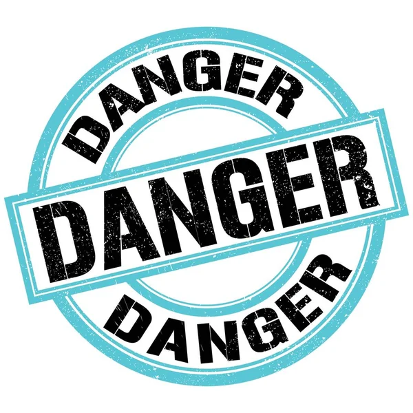 Danger Text Written Blue Black Stamp Sign — Zdjęcie stockowe