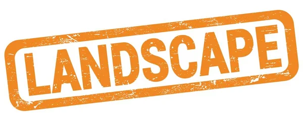 Landscape Text Written Orange Rectangle Stamp Sign — Stok fotoğraf