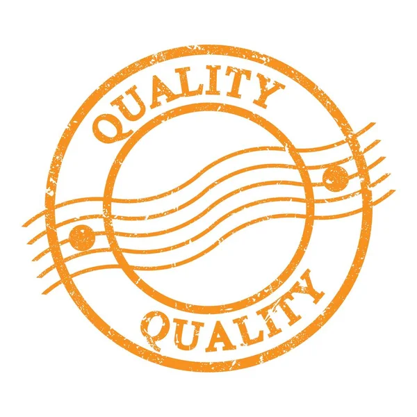 Quality Text Written Orange Grungy Postal Stamp — Fotografia de Stock