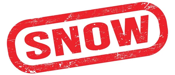 Snow Text Written Red Rectangle Stamp Sign — Stockfoto