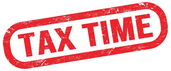 Tax Time Text Red Rectangle Stamp Sign — Stockfoto