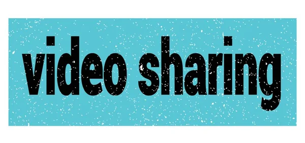 Video Sharing Text Written Blue Black Grungy Stamp Sign — Stock fotografie
