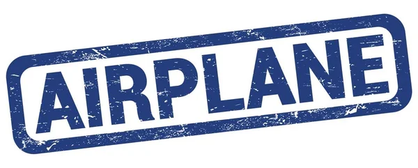 Airplane Text Written Blue Rectangle Stamp Sign — Zdjęcie stockowe