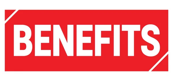 อความ Benefits ยนบนเคร องหมายสแตมป แดงหง ดหง — ภาพถ่ายสต็อก