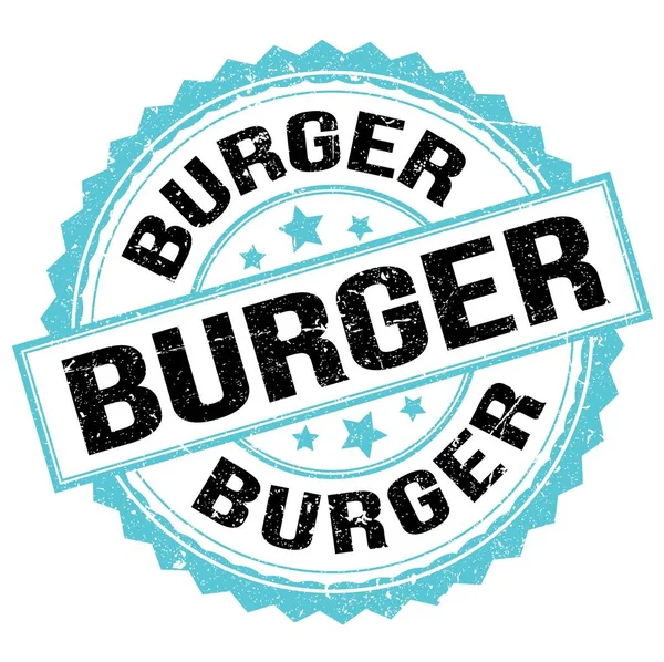 Burger Text Written Blue Black Stamp Sign — 图库照片