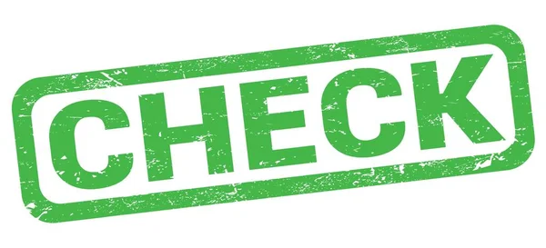Check Text Written Green Rectangle Stamp Sign — Fotografia de Stock
