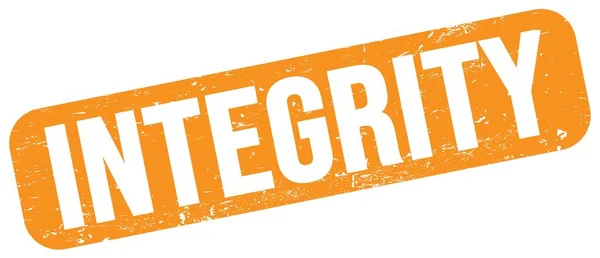 Integrity Text Written Orange Grungy Stamp Sign — Stock Fotó