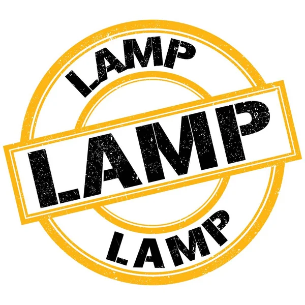 Lamp Text Written Yellow Black Stamp Sign — Stockfoto