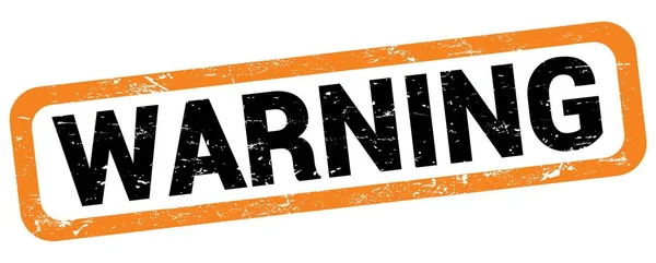 Warning Text Written Orange Black Rectangle Stamp Sign — Stockfoto