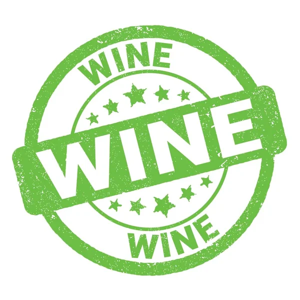 Wine Text Written Green Grungy Stamp Sign — Stockfoto