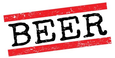 BEER text written on red-black grungy lines stamp sign.