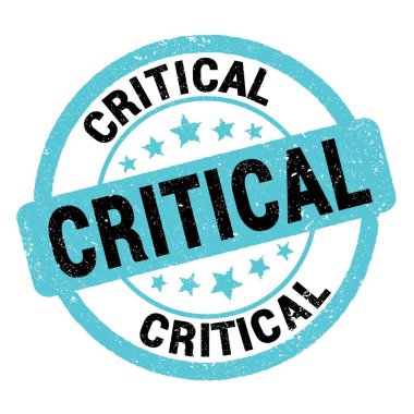 CRITICAL text written on blue-black grungy stamp sign.