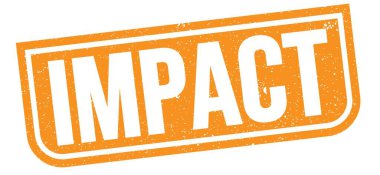IMPACT text written on orange grungy stamp sign.