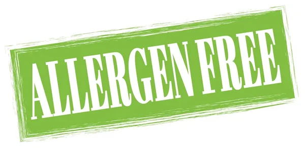 Allergen Free Text Written Green Rectangle Stamp Sign — Stock Fotó