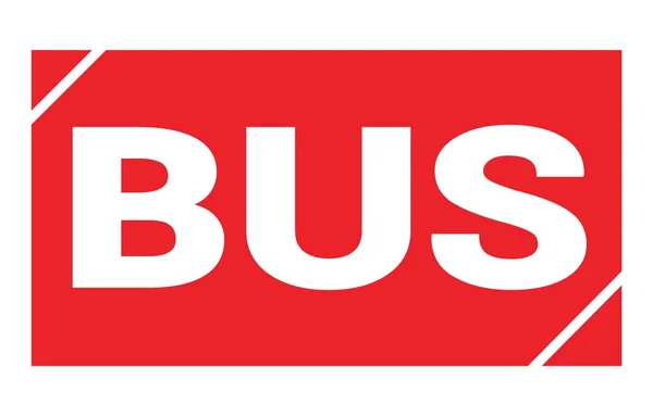 Bus Text Written Red Rectangle Stamp Sign — 图库照片