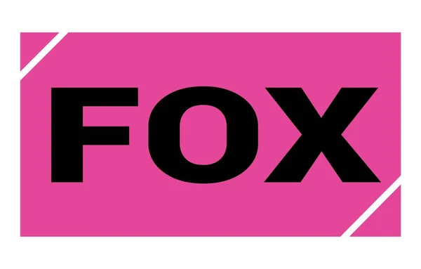 Fox Text Written Pink Black Rectangle Stamp Sign — Foto de Stock