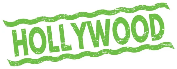 Hollywood Text Written Green Lines Stamp Sign — Stockfoto