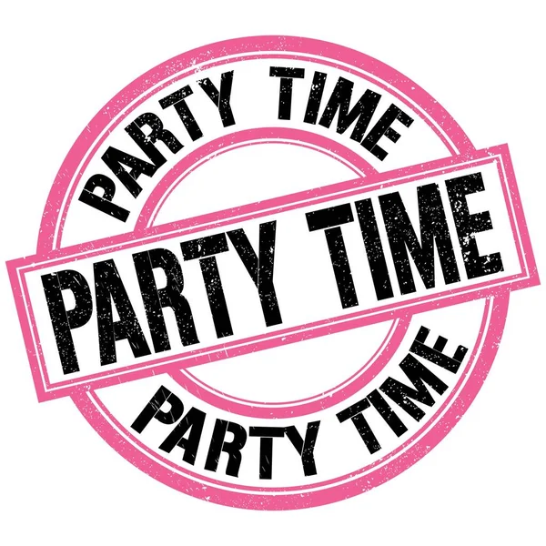 Party Time Text Written Pink Black Stamp Sign — Stock Fotó