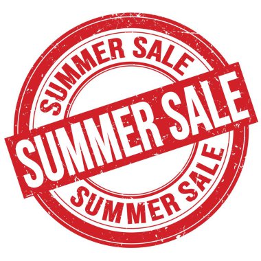 SUMMER SALE text written on red round grungy stamp sign
