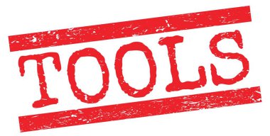 TOOLS text written on red grungy lines stamp sign.