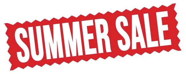 Summer Sale Text Written Red Zig Zag Stamp Sign — Stockfoto