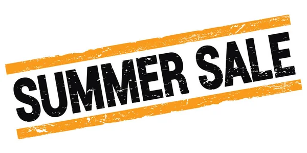 Summer Sale Text Written Black Orange Rectangle Stamp Sign — Stockfoto