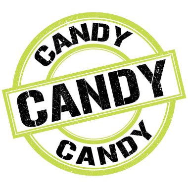 CANDY text written on green-black round stamp sign