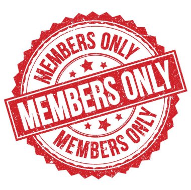MEMBERS ONLY text written on red round stamp sign