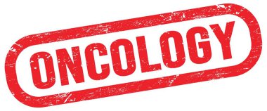 ONCOLOGY, text on red rectangle stamp sign.