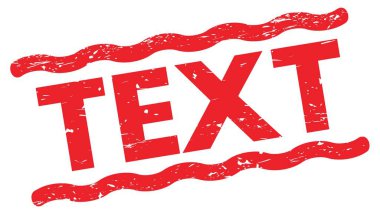 TEXT text written on red lines stamp sign.