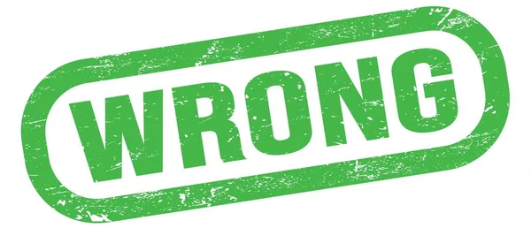 Wrong Text Written Green Rectangle Stamp Sign — Zdjęcie stockowe