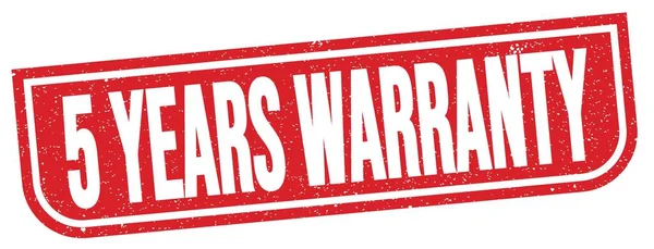 Years Warranty Text Written Red Grungy Stamp Sign — Zdjęcie stockowe