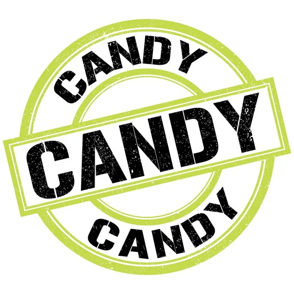 CANDY text written on green-black round stamp sign