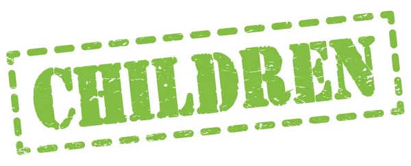 Children Text Written Green Dash Stamp Sign — Stock fotografie