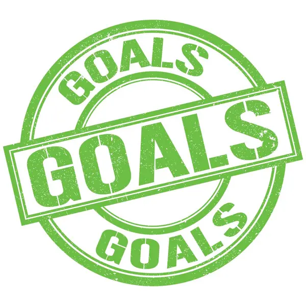 Goals Text Written Green Stamp Sign — 스톡 사진