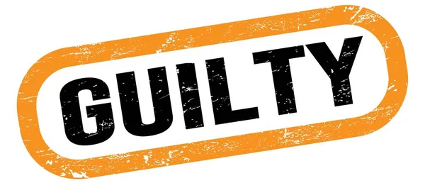 Guilty Text Orange Black Rectangle Stamp Sign — Zdjęcie stockowe