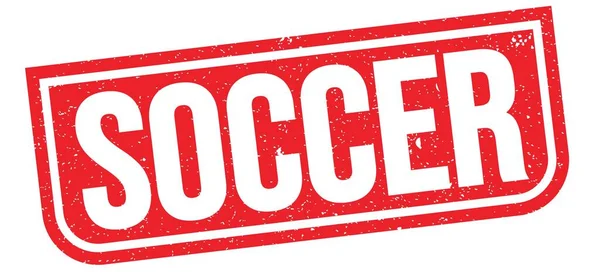 SOCCER text written on red grungy stamp sign.
