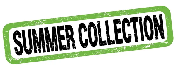Summer Collection Text Written Green Black Rectangle Stamp Sign — Zdjęcie stockowe