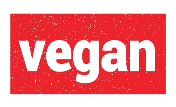 Vegan Szöveg Piros Grungy Bélyegzőtáblára Írva — Stock Fotó